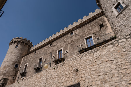 Pignatelli Castle dates back to the 18th century, when the Lombards erected a small fort, with the chapel of San Michele, their patron saint, now the parish church of the town.の写真素材