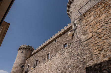 Pignatelli Castle dates back to the 18th century, when the Lombards erected a small fort, with the chapel of San Michele, their patron saint, now the parish church of the town.の写真素材