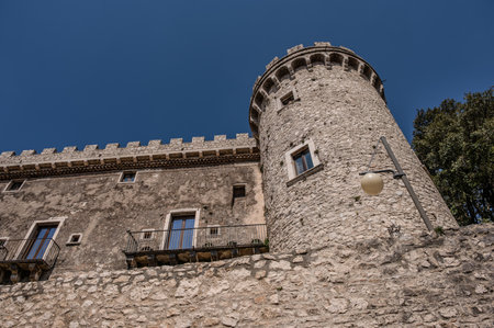 Pignatelli Castle dates back to the 18th century, when the Lombards erected a small fort, with the chapel of San Michele, their patron saint, now the parish church of the town.の写真素材