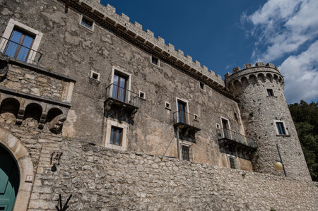 Pignatelli Castle dates back to the 18th century, when the Lombards erected a small fort, with the chapel of San Michele, their patron saint, now the parish church of the town.の写真素材