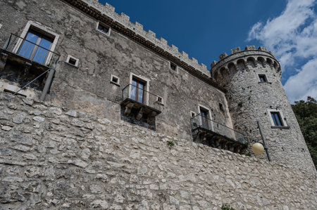 Pignatelli Castle dates back to the 18th century, when the Lombards erected a small fort, with the chapel of San Michele, their patron saint, now the parish church of the town.の写真素材