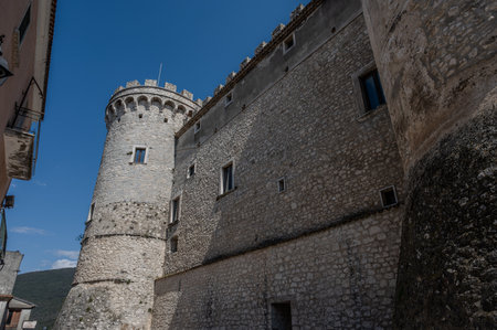 Pignatelli Castle dates back to the 18th century, when the Lombards erected a small fort, with the chapel of San Michele, their patron saint, now the parish church of the town.の写真素材