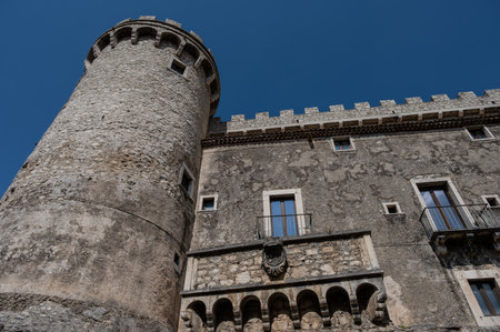 Pignatelli Castle dates back to the 18th century, when the Lombards erected a small fort, with the chapel of San Michele, their patron saint, now the parish church of the town.の写真素材