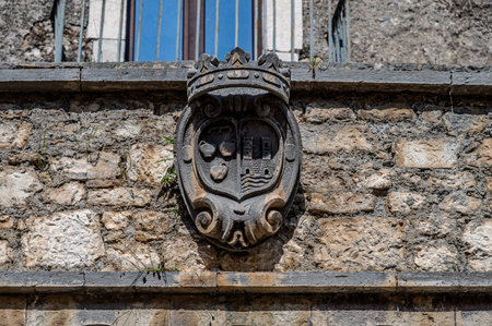 Pignatelli Castle dates back to the 18th century, when the Lombards erected a small fort, with the chapel of San Michele, their patron saint, now the parish church of the town.の写真素材