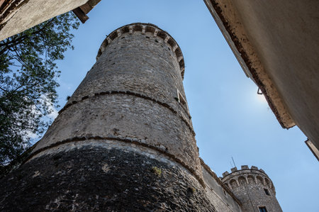 Pignatelli Castle dates back to the 18th century, when the Lombards erected a small fort, with the chapel of San Michele, their patron saint, now the parish church of the town.の写真素材