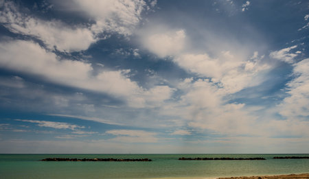 Adriatic Sea. Cupra Marittima. Marche. Beautiful photos of a spectacular summer afternoon