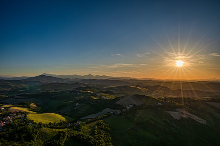 The Marche, a region of eastern Italy, rises between the Apennine mountains and the Adriatic Sea.