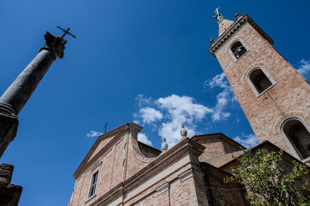 The co-cathedral of Saints Gregory the Great and Margaret is the main cult building in Ripatransone, co-cathedral of the diocese of San Benedetto del Tronto-Ripatransone-Montaltoの写真素材