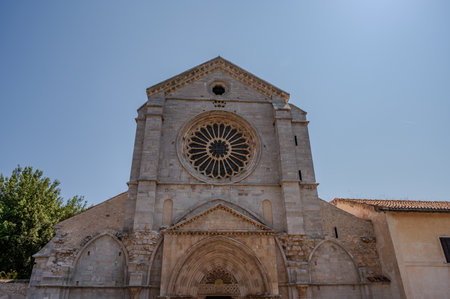 The Fossanova Abbey is located in the municipality of Priverno. In its majestic elegance and solid structure, the Abbey represents a true jewel of Cistercian architecture.の写真素材