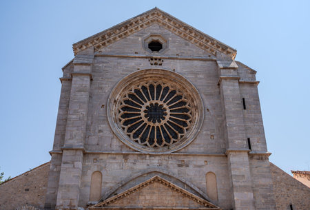 The Fossanova Abbey is located in the municipality of Priverno. In its majestic elegance and solid structure, the Abbey represents a true jewel of Cistercian architecture.の写真素材