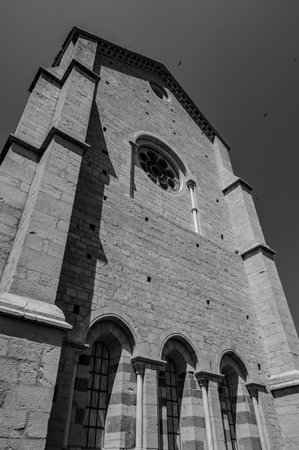 The Fossanova Abbey is located in the municipality of Priverno. In its majestic elegance and solid structure, the Abbey represents a true jewel of Cistercian architecture.の写真素材