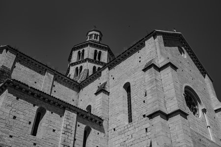The Fossanova Abbey is located in the municipality of Priverno. In its majestic elegance and solid structure, the Abbey represents a true jewel of Cistercian architecture.の写真素材