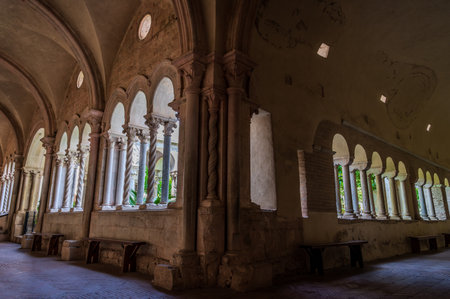 The Fossanova Abbey is located in the municipality of Priverno. In its majestic elegance and solid structure, the Abbey represents a true jewel of Cistercian architecture.の写真素材