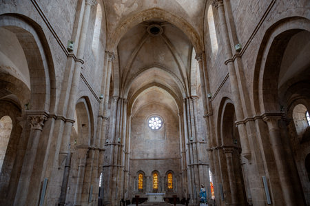 The Fossanova Abbey is located in the municipality of Priverno. In its majestic elegance and solid structure, the Abbey represents a true jewel of Cistercian architecture.の写真素材