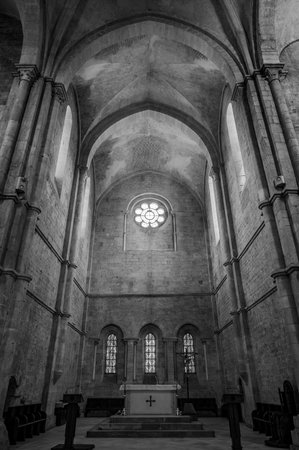 The Fossanova Abbey is located in the municipality of Priverno. In its majestic elegance and solid structure, the Abbey represents a true jewel of Cistercian architecture.の写真素材