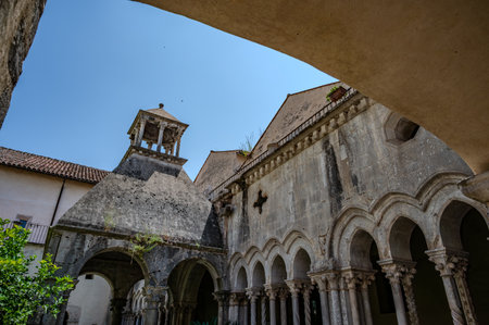 The Fossanova Abbey is located in the municipality of Priverno. In its majestic elegance and solid structure, the Abbey represents a true jewel of Cistercian architecture.の写真素材