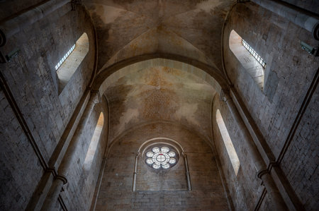 The Fossanova Abbey is located in the municipality of Priverno. In its majestic elegance and solid structure, the Abbey represents a true jewel of Cistercian architecture.の写真素材
