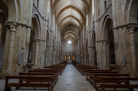 The Fossanova Abbey is located in the municipality of Priverno. In its majestic elegance and solid structure, the Abbey represents a true jewel of Cistercian architecture.の写真素材