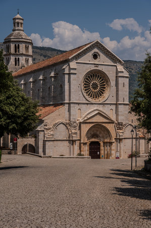 The Fossanova Abbey is located in the municipality of Priverno. In its majestic elegance and solid structure, the Abbey represents a true jewel of Cistercian architecture.の写真素材