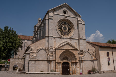 The Fossanova Abbey is located in the municipality of Priverno. In its majestic elegance and solid structure, the Abbey represents a true jewel of Cistercian architecture.の写真素材