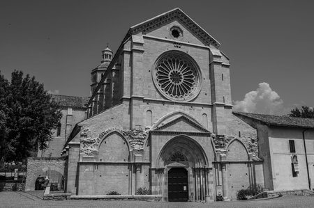 The Fossanova Abbey is located in the municipality of Priverno. In its majestic elegance and solid structure, the Abbey represents a true jewel of Cistercian architecture.の写真素材