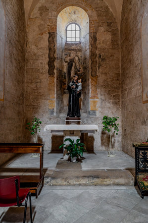 The Fossanova Abbey is located in the municipality of Priverno. In its majestic elegance and solid structure, the Abbey represents a true jewel of Cistercian architecture.の写真素材