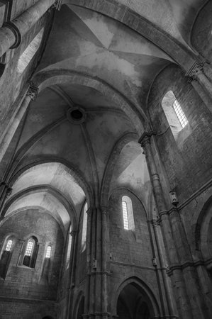 The Fossanova Abbey is located in the municipality of Priverno. In its majestic elegance and solid structure, the Abbey represents a true jewel of Cistercian architecture.の写真素材