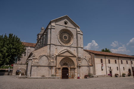 The Fossanova Abbey is located in the municipality of Priverno. In its majestic elegance and solid structure, the Abbey represents a true jewel of Cistercian architecture.の写真素材