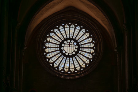 The Fossanova Abbey is located in the municipality of Priverno. In its majestic elegance and solid structure, the Abbey represents a true jewel of Cistercian architecture.の写真素材