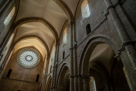 The Fossanova Abbey is located in the municipality of Priverno. In its majestic elegance and solid structure, the Abbey represents a true jewel of Cistercian architecture.の写真素材