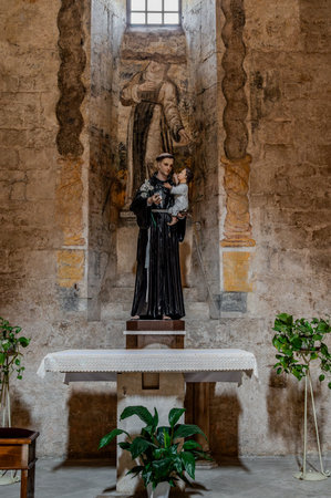 The Fossanova Abbey is located in the municipality of Priverno. In its majestic elegance and solid structure, the Abbey represents a true jewel of Cistercian architecture.の写真素材