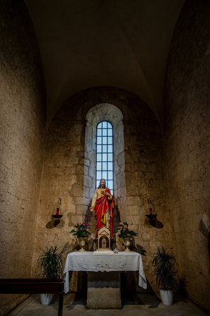The Fossanova Abbey is located in the municipality of Priverno. In its majestic elegance and solid structure, the Abbey represents a true jewel of Cistercian architecture.の写真素材
