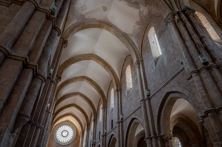 The Fossanova Abbey is located in the municipality of Priverno. In its majestic elegance and solid structure, the Abbey represents a true jewel of Cistercian architecture.の写真素材