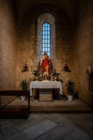 The Fossanova Abbey is located in the municipality of Priverno. In its majestic elegance and solid structure, the Abbey represents a true jewel of Cistercian architecture.の写真素材