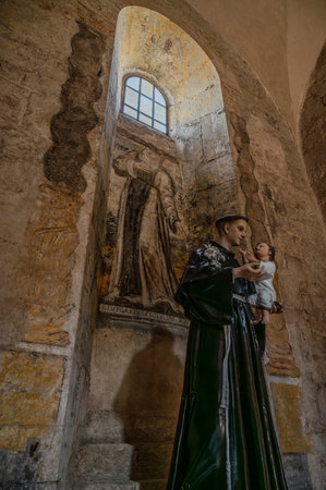 The Fossanova Abbey is located in the municipality of Priverno. In its majestic elegance and solid structure, the Abbey represents a true jewel of Cistercian architecture.の写真素材