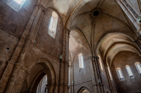 The Fossanova Abbey is located in the municipality of Priverno. In its majestic elegance and solid structure, the Abbey represents a true jewel of Cistercian architecture.の写真素材