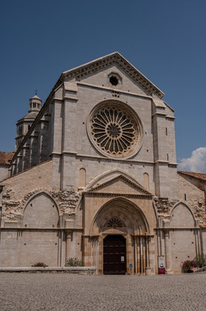 The Fossanova Abbey is located in the municipality of Priverno. In its majestic elegance and solid structure, the Abbey represents a true jewel of Cistercian architecture.の写真素材
