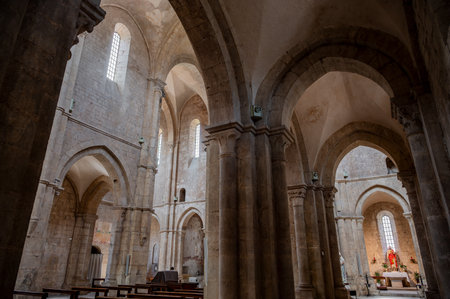 The Fossanova Abbey is located in the municipality of Priverno. In its majestic elegance and solid structure, the Abbey represents a true jewel of Cistercian architecture.の写真素材