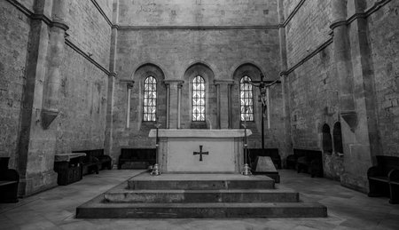 The Fossanova Abbey is located in the municipality of Priverno. In its majestic elegance and solid structure, the Abbey represents a true jewel of Cistercian architecture.の写真素材