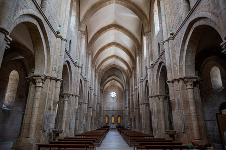 The Fossanova Abbey is located in the municipality of Priverno. In its majestic elegance and solid structure, the Abbey represents a true jewel of Cistercian architecture.の写真素材