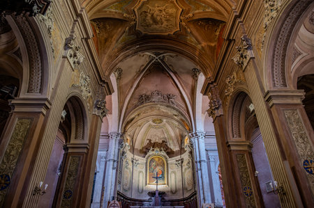 The co-cathedral of Santa Maria Annunziata is the most important Catholic place of worship in Priverno and co-cathedral of the diocese of Latina-Terracina-Sezze-Priverno.の写真素材