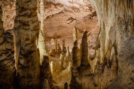 The Frasassi Caves are underground karst caves located in the municipality of Genga, in the province of Ancona, within the Gola della Rossa and Frasassi Regional Natural Park.の写真素材