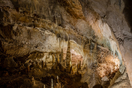 The Frasassi Caves are underground karst caves located in the municipality of Genga, in the province of Ancona, within the Gola della Rossa and Frasassi Regional Natural Park.の写真素材