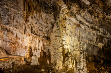 The Frasassi Caves are underground karst caves located in the municipality of Genga, in the province of Ancona, within the Gola della Rossa and Frasassi Regional Natural Park.の写真素材