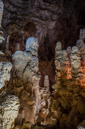 The Frasassi Caves are underground karst caves located in the municipality of Genga, in the province of Ancona, within the Gola della Rossa and Frasassi Regional Natural Park.の写真素材