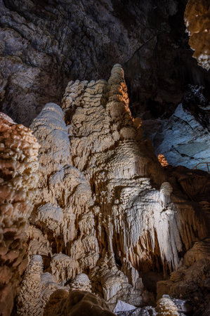 The Frasassi Caves are underground karst caves located in the municipality of Genga, in the province of Ancona, within the Gola della Rossa and Frasassi Regional Natural Park.の写真素材