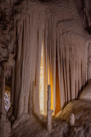The Frasassi Caves are underground karst caves located in the municipality of Genga, in the province of Ancona, within the Gola della Rossa and Frasassi Regional Natural Park.の写真素材