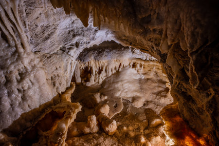 The Frasassi Caves are underground karst caves located in the municipality of Genga, in the province of Ancona, within the Gola della Rossa and Frasassi Regional Natural Park.の写真素材