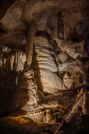 The Frasassi Caves are underground karst caves located in the municipality of Genga, in the province of Ancona, within the Gola della Rossa and Frasassi Regional Natural Park.の写真素材