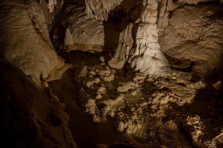 The Frasassi Caves are underground karst caves located in the municipality of Genga, in the province of Ancona, within the Gola della Rossa and Frasassi Regional Natural Park.の写真素材